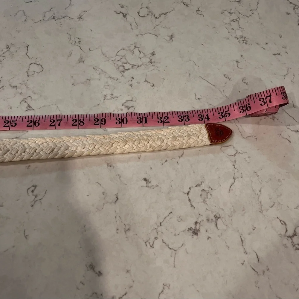 VINTAGE Liz Claiborne Crochet & Leather Woven Belt Size Small